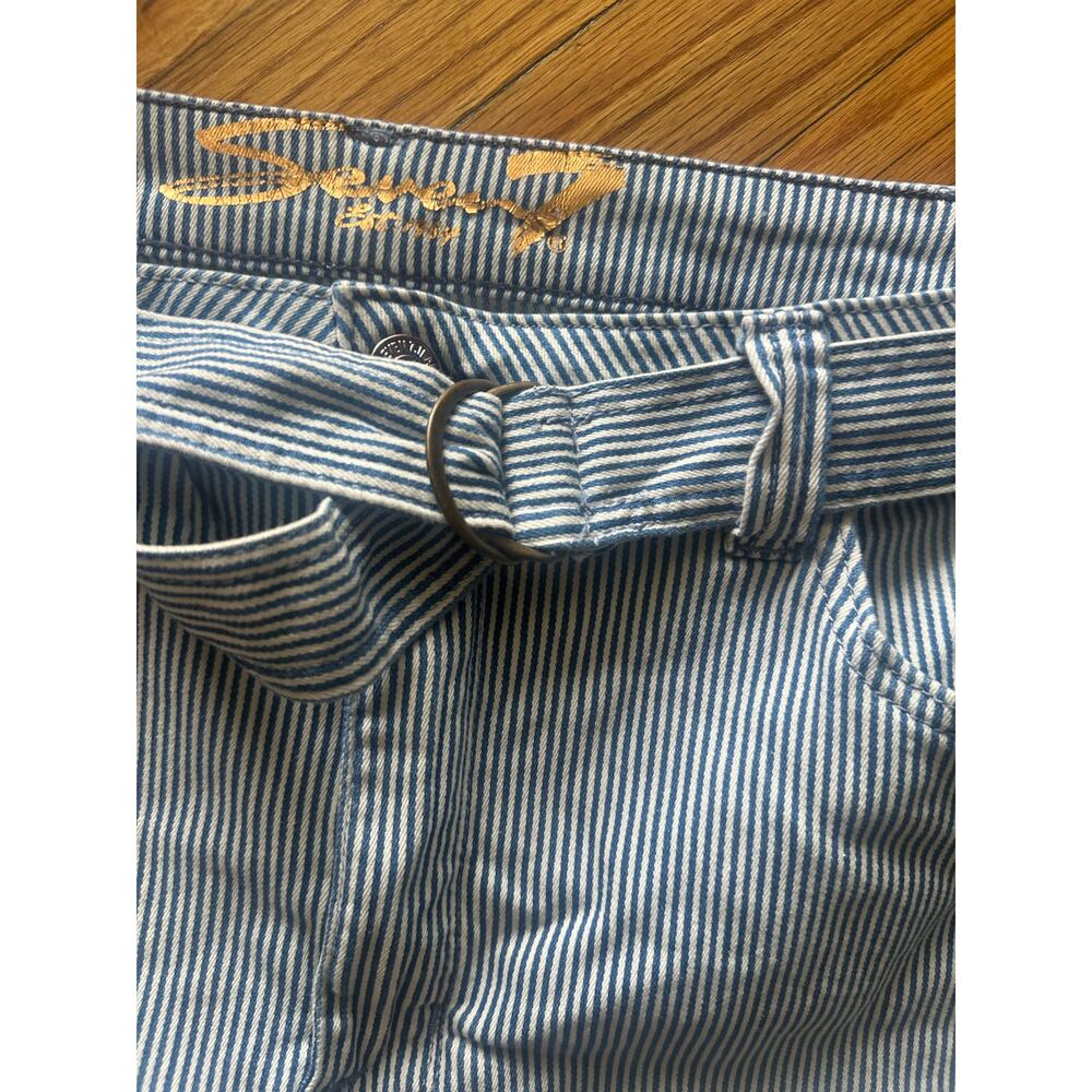 Seven7 Blue & White Striped Denim Mini Skirt – Size 18 - Picture 4 of 10